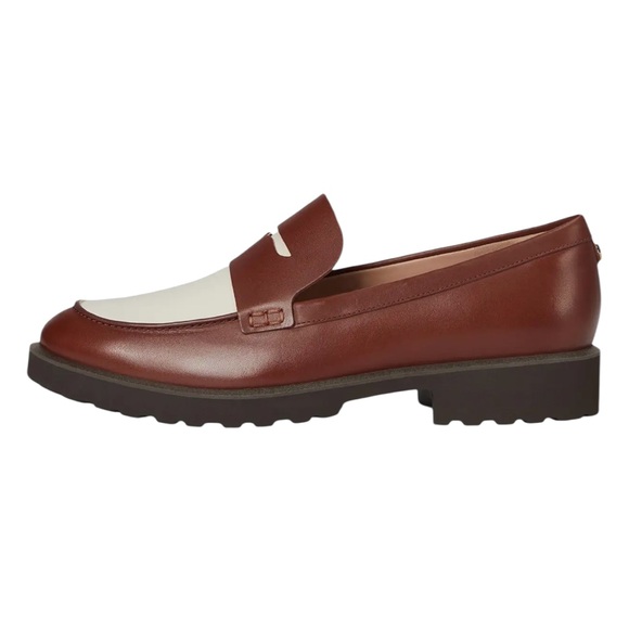 Cole Haan Gwendolyn Penny Dark Cuoio/Ivory Leather Loafers – Sz 9.5B - Picture 2 of 11